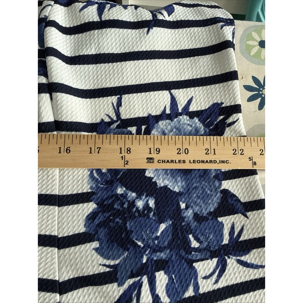 Robbie Bee Signature Dress 2X Blue White Floral Stripe Sleeveless XXL - Picture 7 of 7